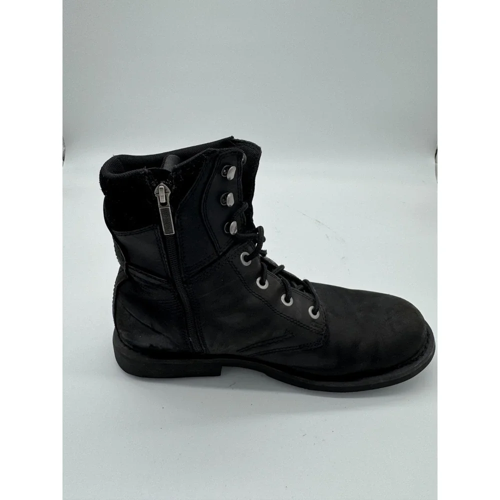 Harley-Davidson Men's Black Leather Riding Boots Size 11M D94284 Zip Up - Picture 7 of 11